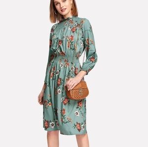 Floral silky midi dress